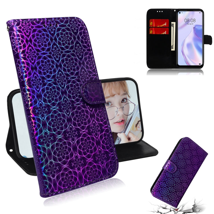For Huawei P40 lite 5G Solid Color Colorful Magnetic Buckle Horizontal Flip PU Leather Case with Holder & Card Slots & Wallet & Lanyard