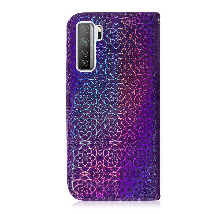 For Huawei P40 lite 5G Solid Color Colorful Magnetic Buckle Horizontal Flip PU Leather Case with Holder & Card Slots & Wallet & Lanyard