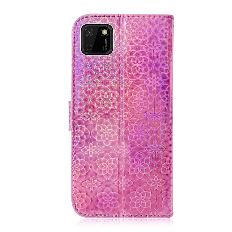 For Huawei Y5p Solid Color Colorful Magnetic Buckle Horizontal Flip PU Leather Case with Holder & Card Slots & Wallet & Lanyard