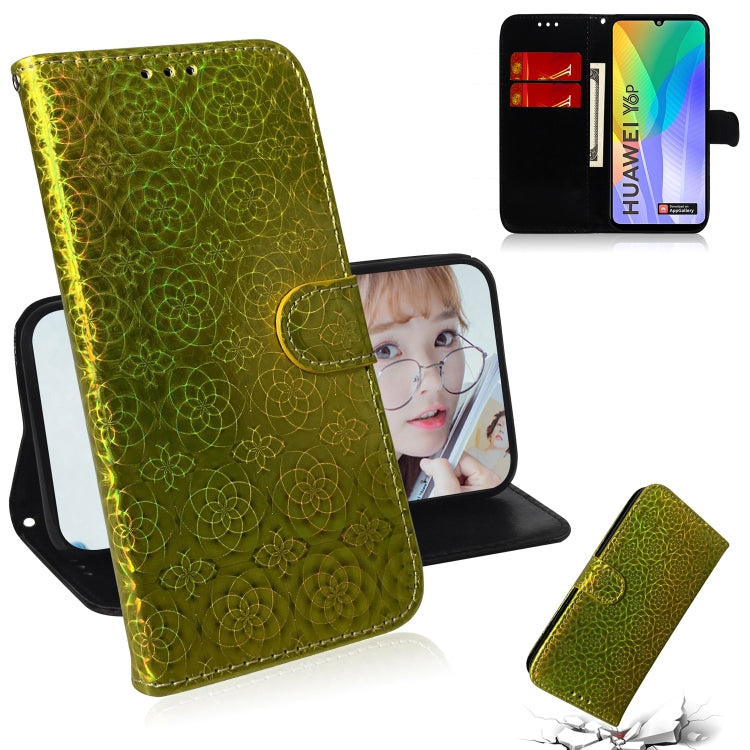 For Huawei Y6p Solid Color Colorful Magnetic Buckle Horizontal Flip PU Leather Case with Holder & Card Slots & Wallet & Lanyard