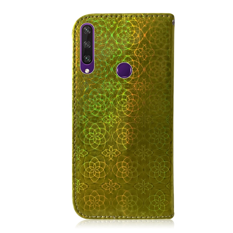 For Huawei Y6p Solid Color Colorful Magnetic Buckle Horizontal Flip PU Leather Case with Holder & Card Slots & Wallet & Lanyard