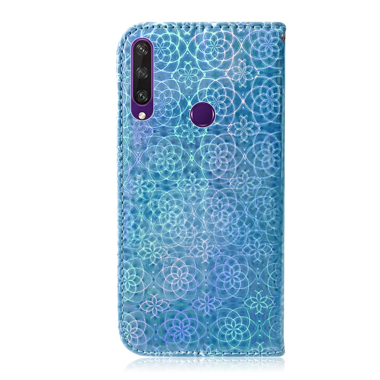 For Huawei Y6p Solid Color Colorful Magnetic Buckle Horizontal Flip PU Leather Case with Holder & Card Slots & Wallet & Lanyard