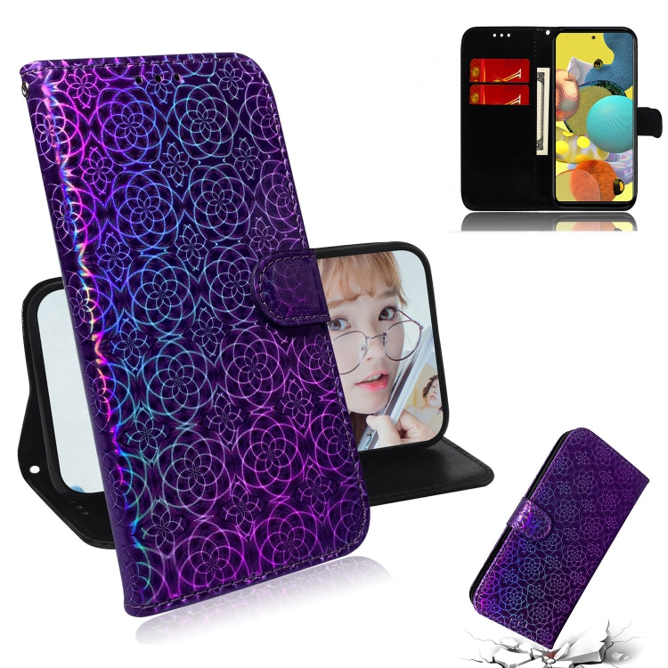 For Samsung Galaxy A51 5G Solid Color Colorful Magnetic Buckle Horizontal Flip PU Leather Case with Holder & Card Slots & Wallet & Lanyard