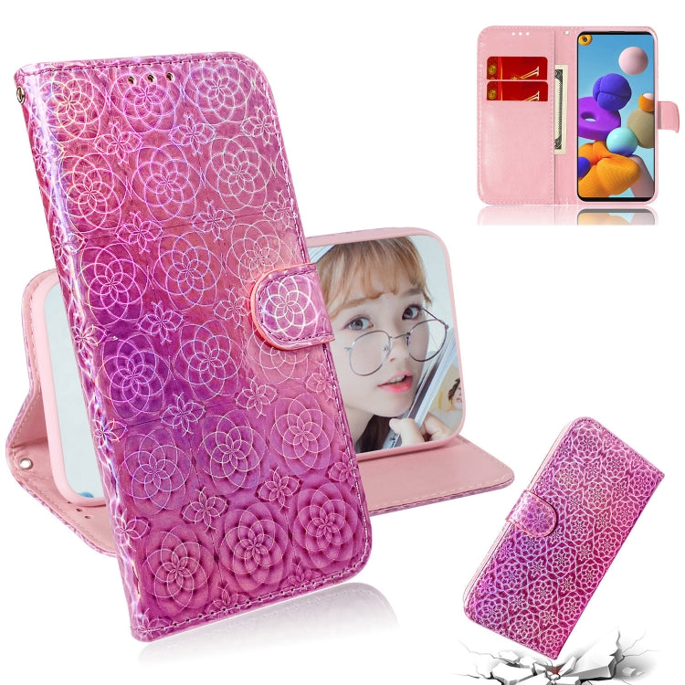 For Samsung Galaxy A21s Solid Color Colorful Magnetic Buckle Horizontal Flip PU Leather Case with Holder & Card Slots & Wallet & Lanyard