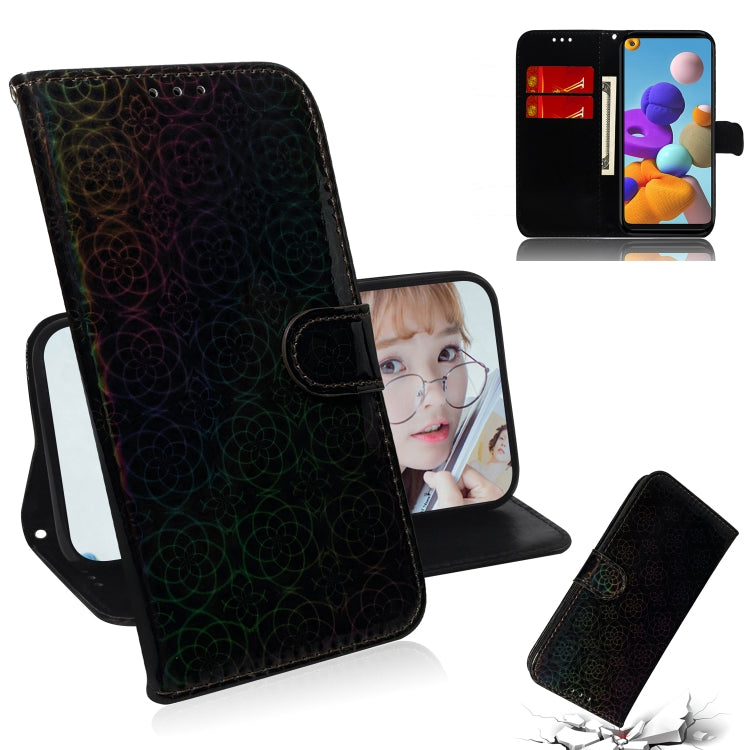 For Samsung Galaxy A21s Solid Color Colorful Magnetic Buckle Horizontal Flip PU Leather Case with Holder & Card Slots & Wallet & Lanyard