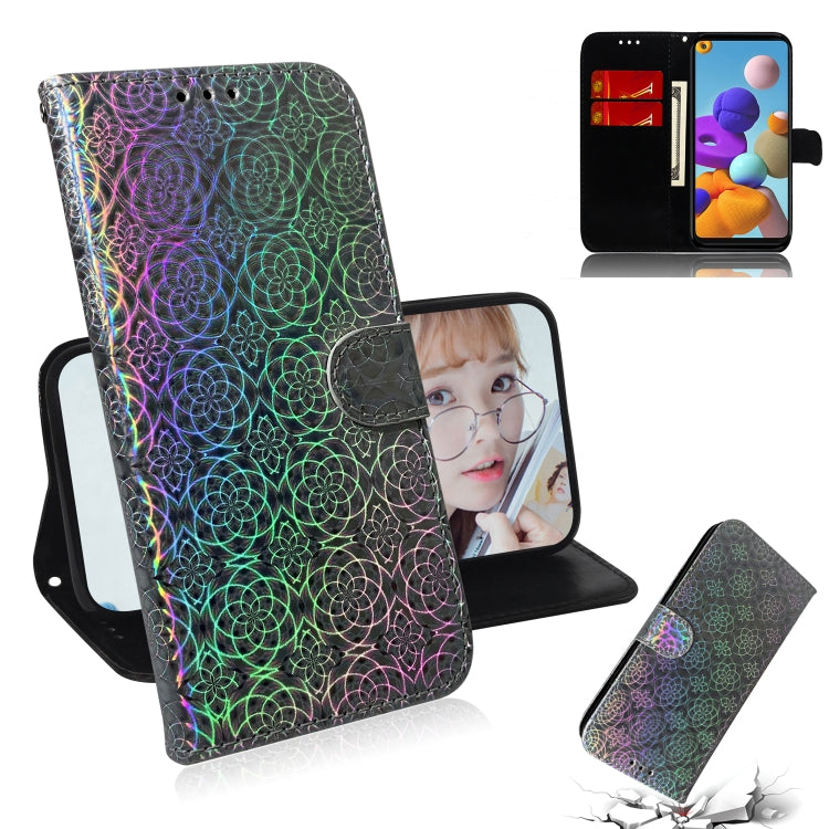 For Samsung Galaxy A21s Solid Color Colorful Magnetic Buckle Horizontal Flip PU Leather Case with Holder & Card Slots & Wallet & Lanyard