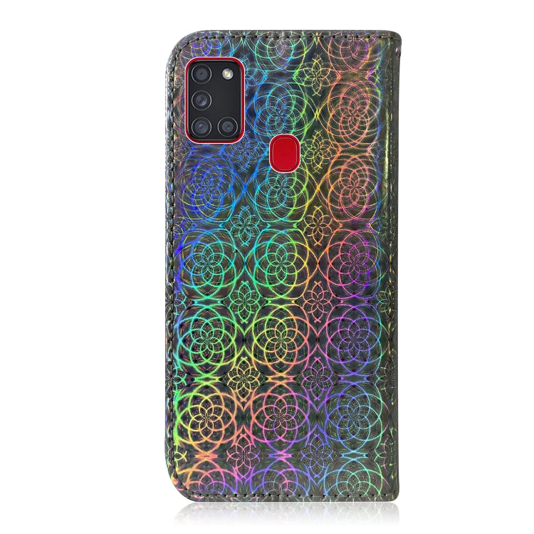 For Samsung Galaxy A21s Solid Color Colorful Magnetic Buckle Horizontal Flip PU Leather Case with Holder & Card Slots & Wallet & Lanyard