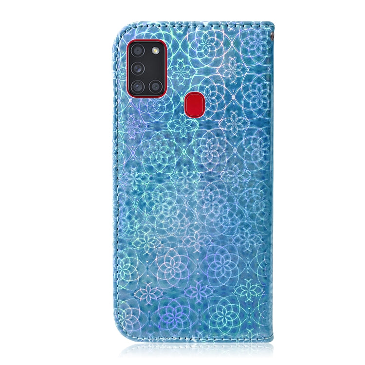 For Samsung Galaxy A21s Solid Color Colorful Magnetic Buckle Horizontal Flip PU Leather Case with Holder & Card Slots & Wallet & Lanyard
