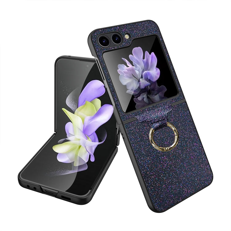 For Samsung Galaxy Z Flip5 Glitter Powder Skin PC All-inclusive Ring PC Phone Case