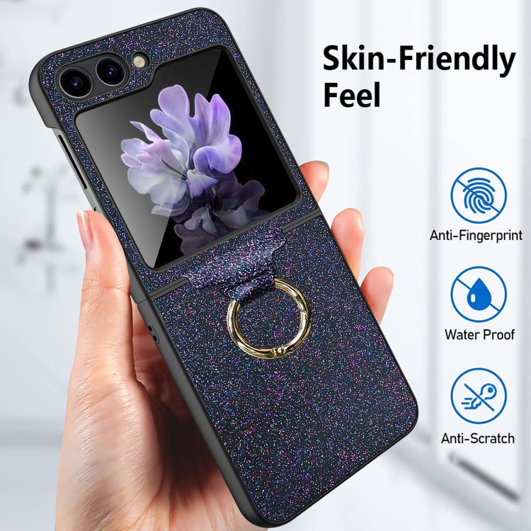 For Samsung Galaxy Z Flip5 Glitter Powder Skin PC All-inclusive Ring PC Phone Case