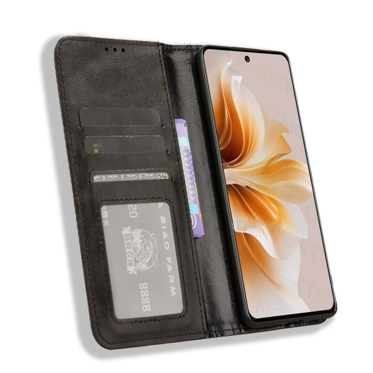 For OPPO A3 Pro 5G Magnetic Buckle Retro Texture Leather Phone Case