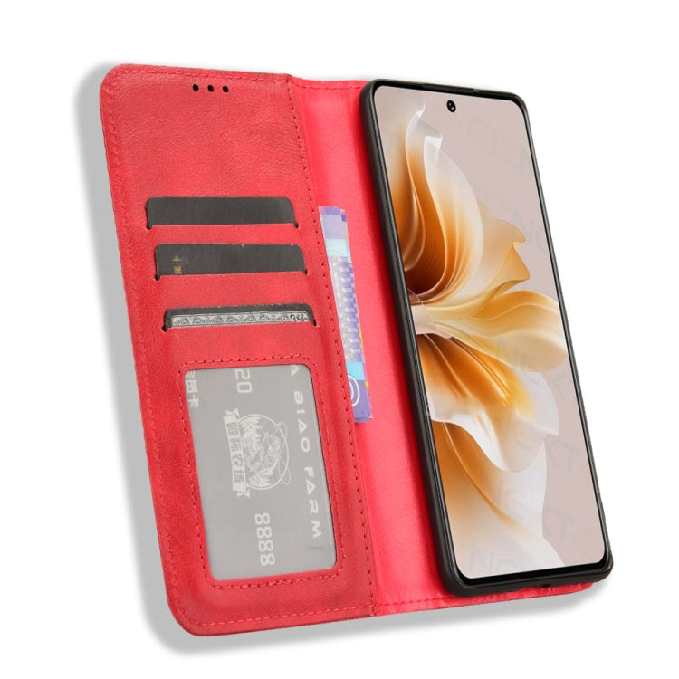 For OPPO A3 Pro 5G Magnetic Buckle Retro Texture Leather Phone Case