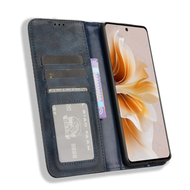 For OPPO A3 Pro 5G Magnetic Buckle Retro Texture Leather Phone Case