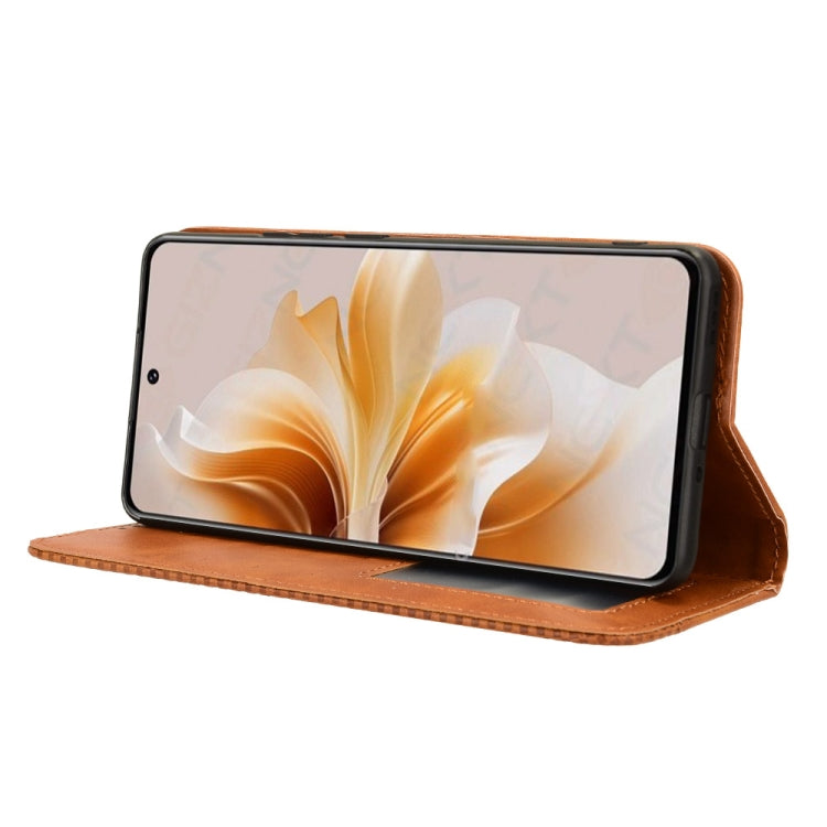 For OPPO A3 Pro 5G Magnetic Buckle Retro Texture Leather Phone Case