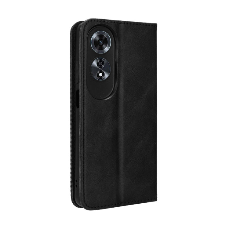 For OPPO A60 4G Magnetic Buckle Retro Texture Leather Phone Case