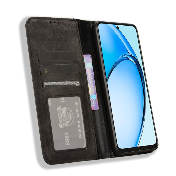 For OPPO A60 4G Magnetic Buckle Retro Texture Leather Phone Case