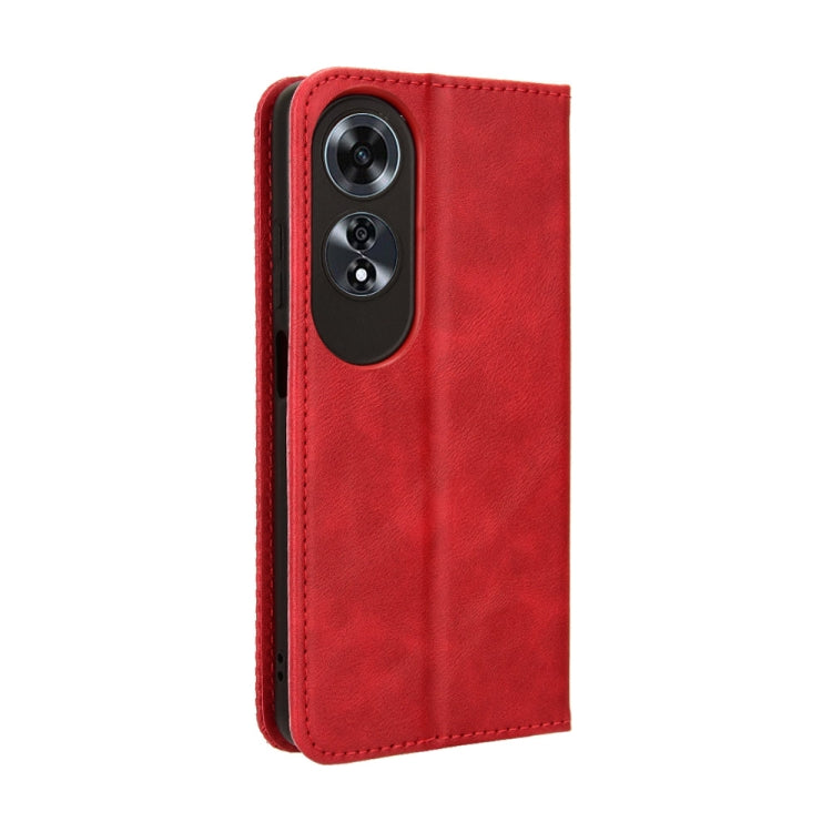 For OPPO A60 4G Magnetic Buckle Retro Texture Leather Phone Case