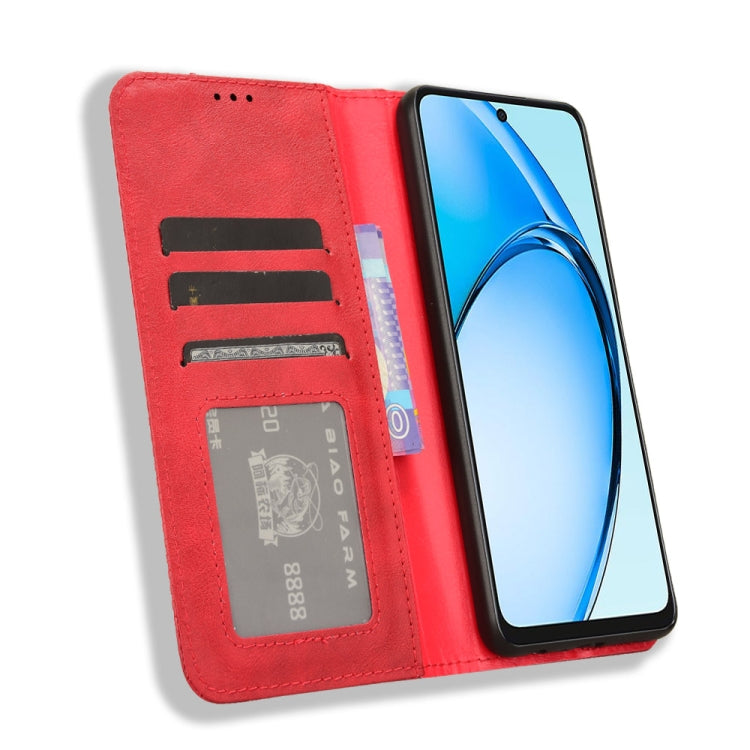 For OPPO A60 4G Magnetic Buckle Retro Texture Leather Phone Case