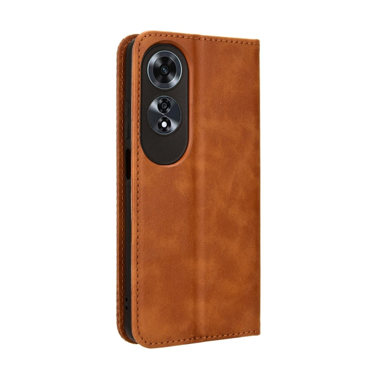 For OPPO A60 4G Magnetic Buckle Retro Texture Leather Phone Case