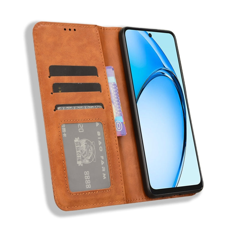 For OPPO A60 4G Magnetic Buckle Retro Texture Leather Phone Case