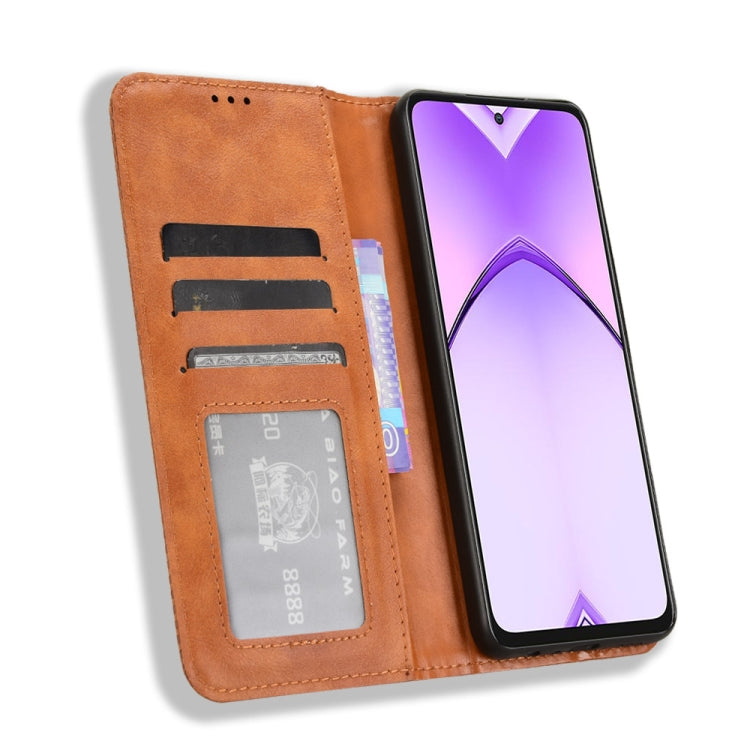 For OPPO A3 Pro 5G Global Magnetic Buckle Retro Texture Leather Phone Case
