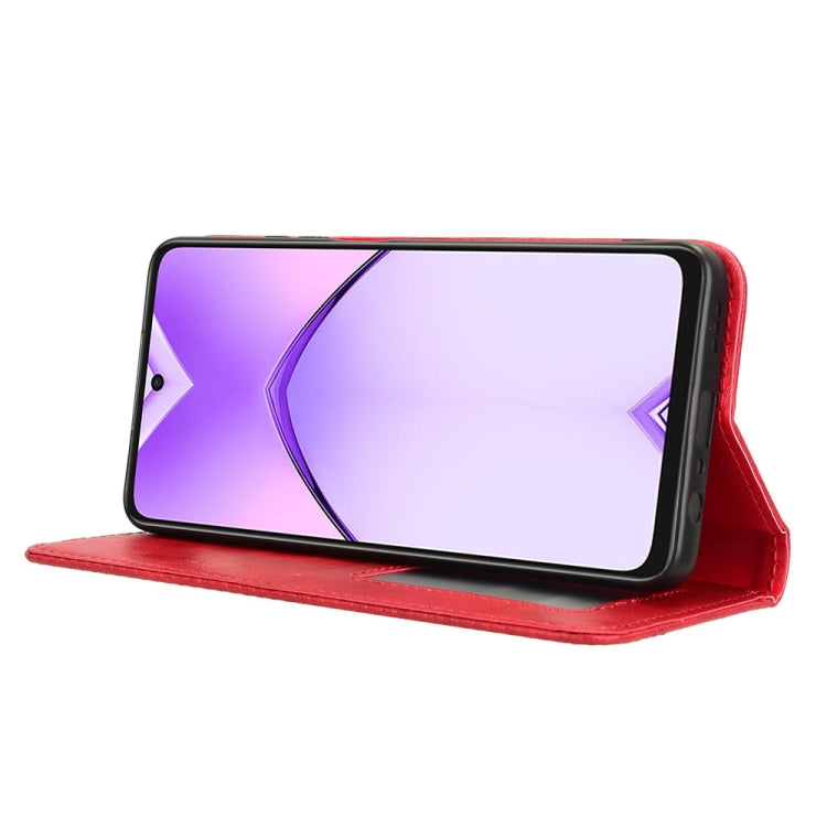 For OPPO A3x 5G India Magnetic Buckle Retro Texture Leather Phone Case