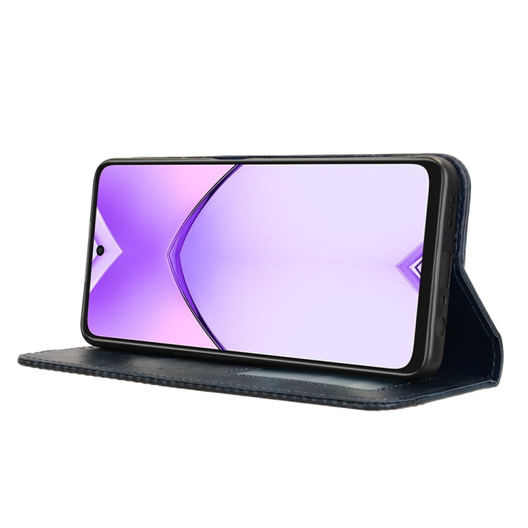 For OPPO A3x 5G India Magnetic Buckle Retro Texture Leather Phone Case