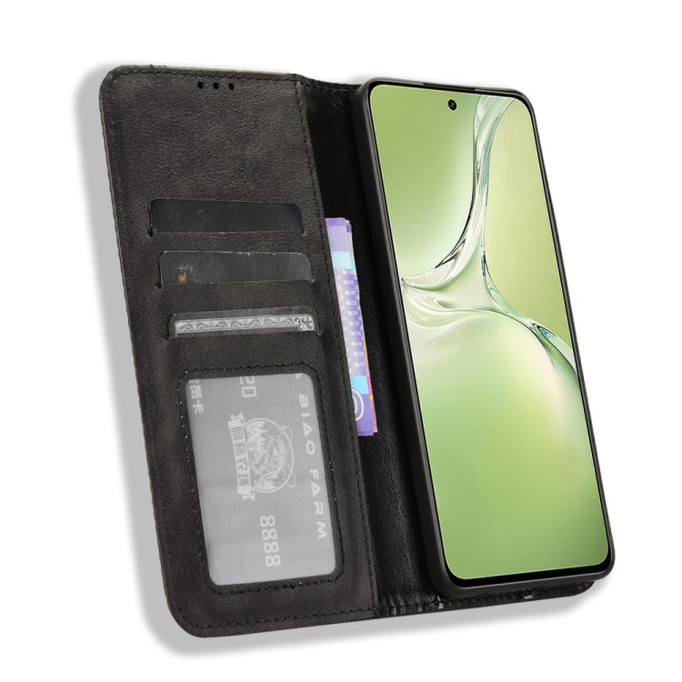 For OPPO K12X 5G / OnePlus Nord CE4 Lite 5G Magnetic Buckle Retro Texture Leather Phone Case