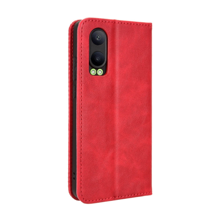 For OPPO K12X 5G / OnePlus Nord CE4 Lite 5G Magnetic Buckle Retro Texture Leather Phone Case