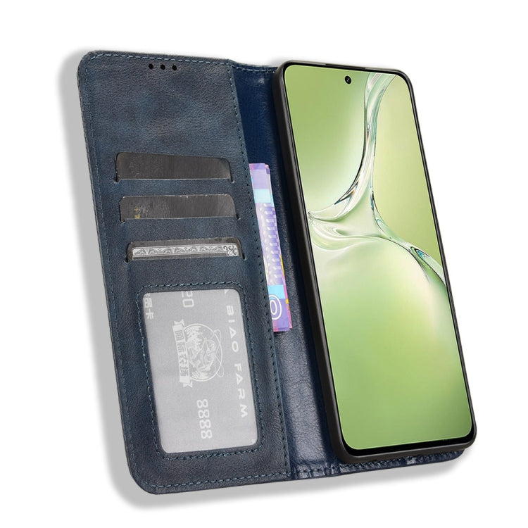 For OPPO K12X 5G / OnePlus Nord CE4 Lite 5G Magnetic Buckle Retro Texture Leather Phone Case