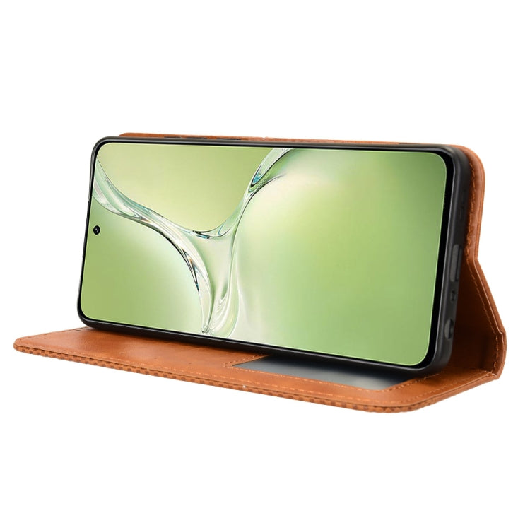 For OPPO K12X 5G / OnePlus Nord CE4 Lite 5G Magnetic Buckle Retro Texture Leather Phone Case