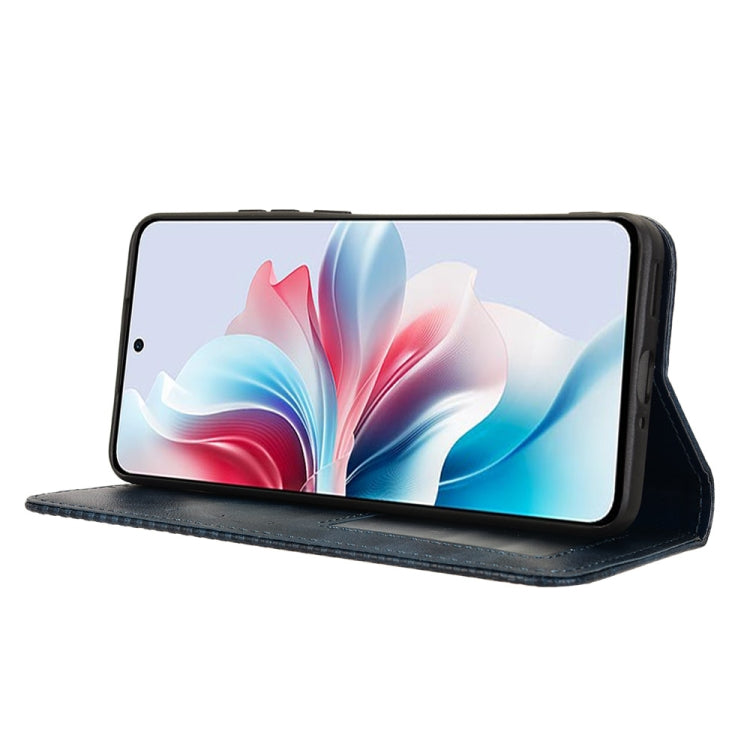 For OPPO Reno11 PJH110 Magnetic Buckle Retro Texture Leather Phone Case