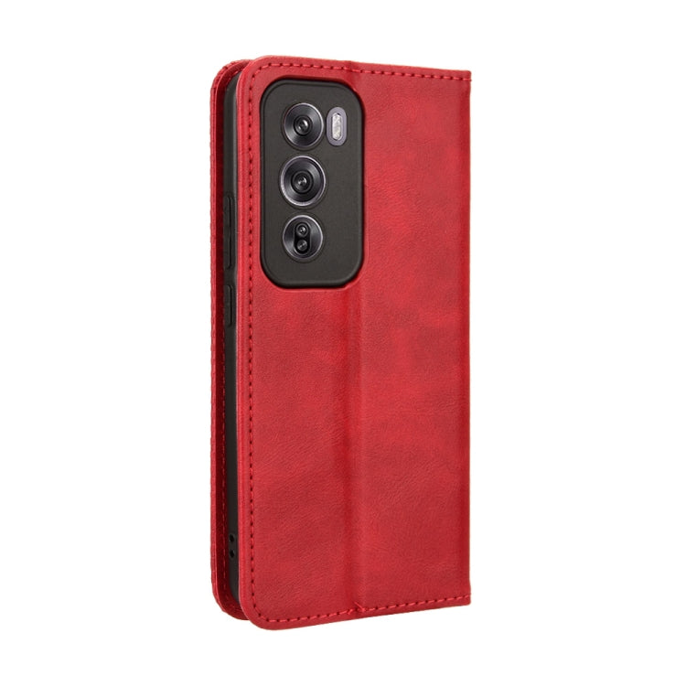 For OPPO Reno12 5G Global Magnetic Buckle Retro Texture Leather Phone Case