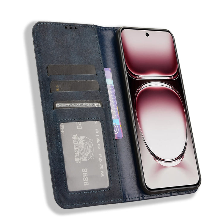 For OPPO Reno12 5G Global Magnetic Buckle Retro Texture Leather Phone Case