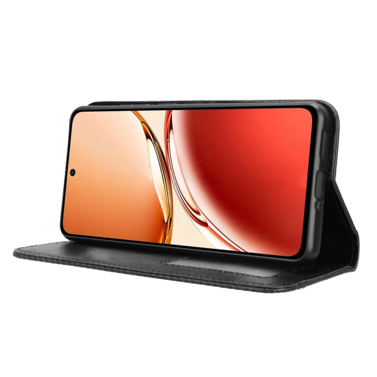For OPPO Reno12 F 5G Magnetic Buckle Retro Texture Leather Phone Case