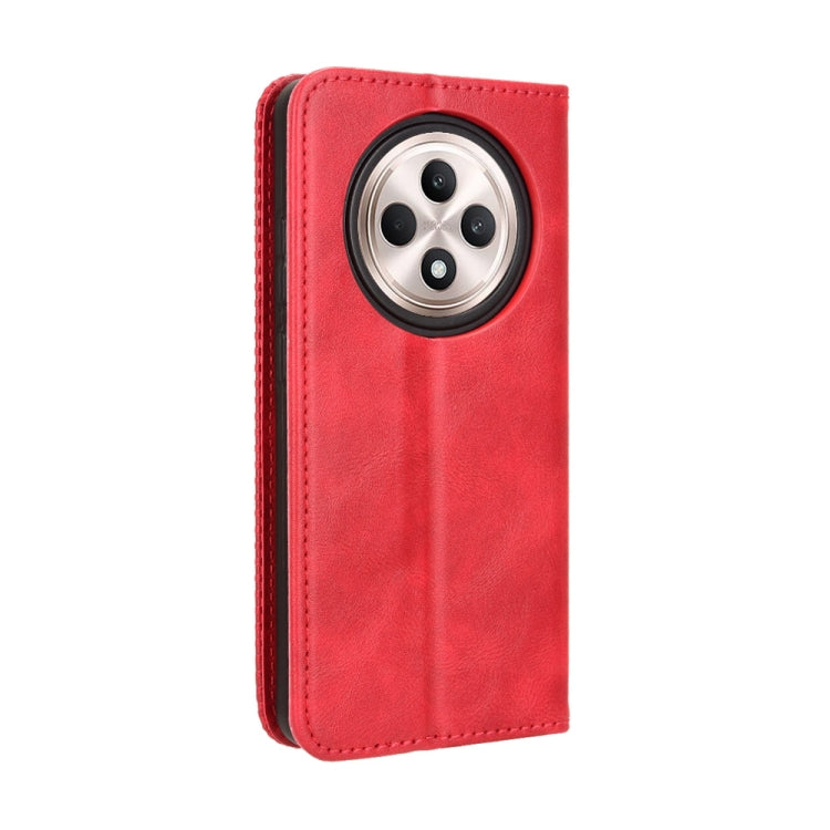 For OPPO Reno12 F 5G Magnetic Buckle Retro Texture Leather Phone Case