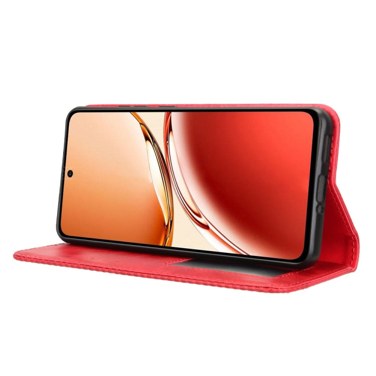 For OPPO Reno12 F 5G Magnetic Buckle Retro Texture Leather Phone Case