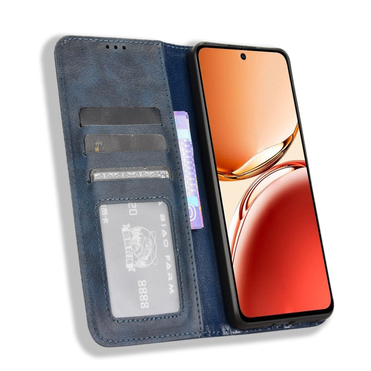 For OPPO Reno12 F 5G Magnetic Buckle Retro Texture Leather Phone Case