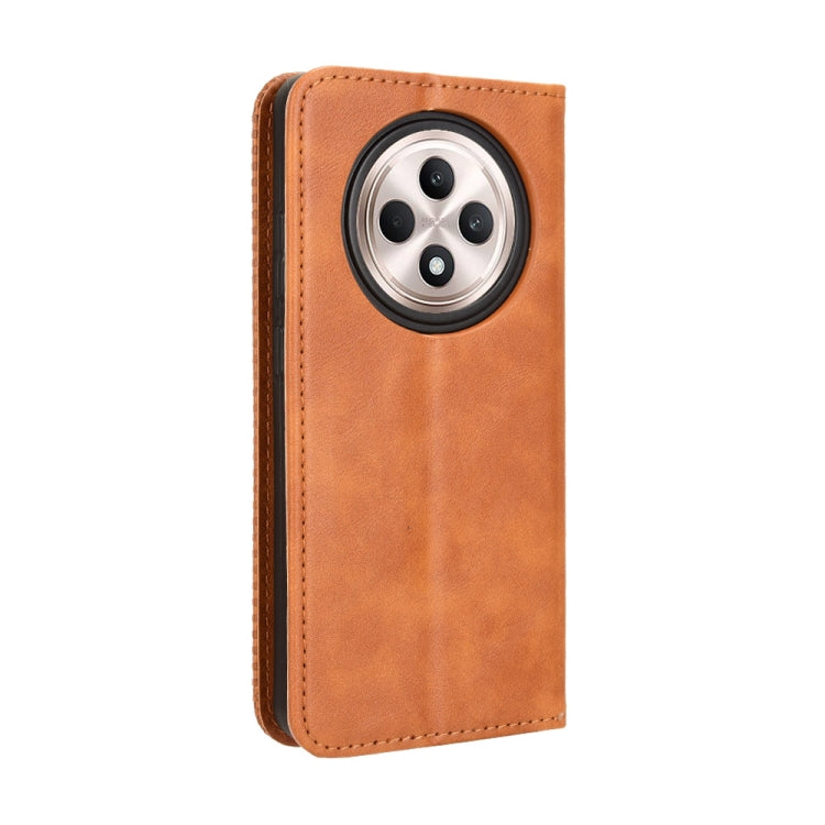For OPPO Reno12 F 5G Magnetic Buckle Retro Texture Leather Phone Case