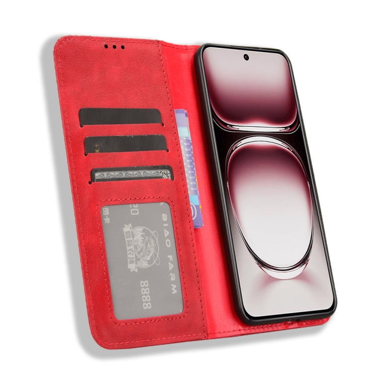 For OPPO Reno12 Pro 5G Global Magnetic Buckle Retro Texture Leather Phone Case