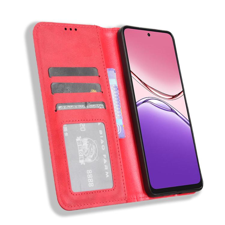 For OPPO A5 Pro Global Magnetic Buckle Retro Texture Leather Phone Case