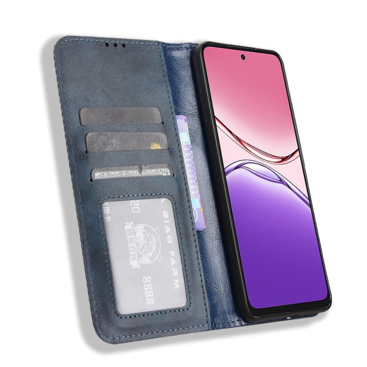 For OPPO A5 Pro Global Magnetic Buckle Retro Texture Leather Phone Case