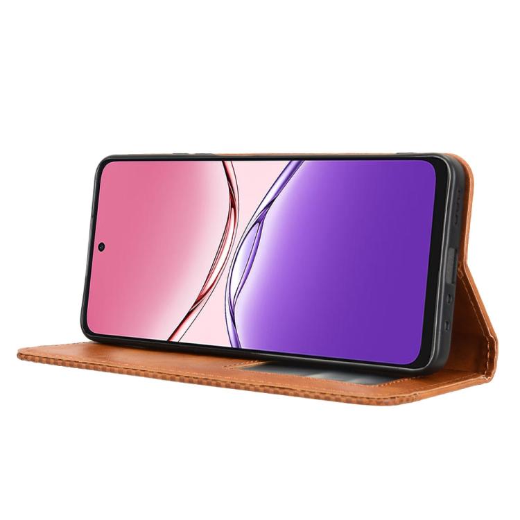 For OPPO A5 Pro Global Magnetic Buckle Retro Texture Leather Phone Case