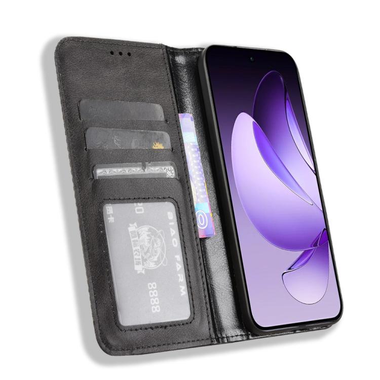 For OPPO Reno13 5G Global Magnetic Buckle Retro Texture Leather Phone Case