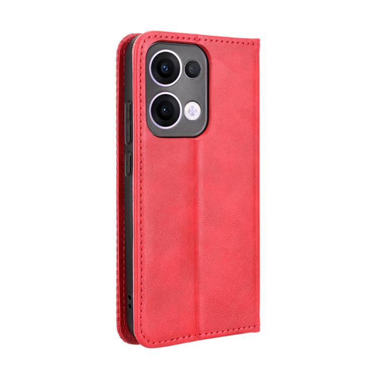 For OPPO Reno13 5G Global Magnetic Buckle Retro Texture Leather Phone Case