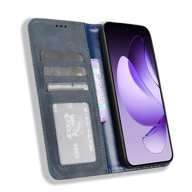 For OPPO Reno13 5G Global Magnetic Buckle Retro Texture Leather Phone Case