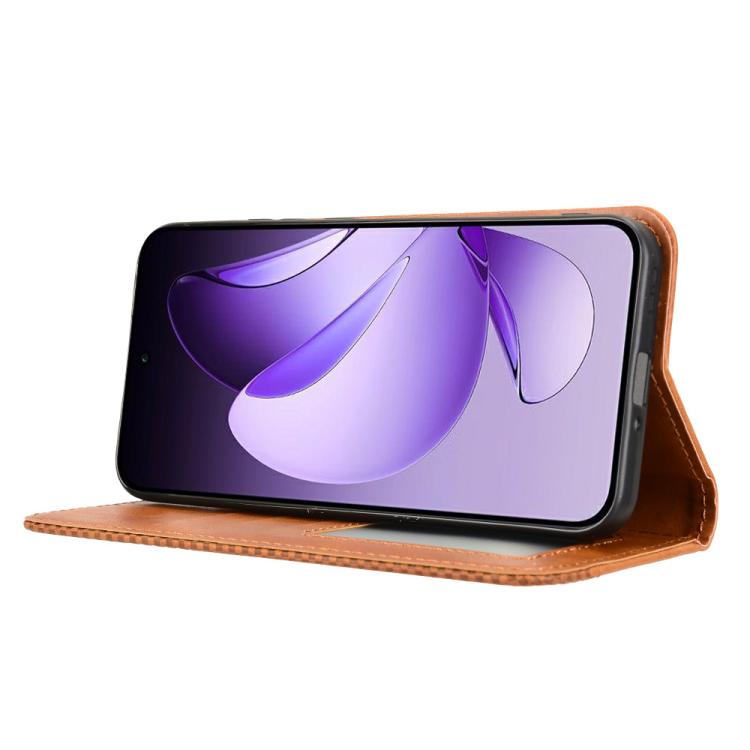 For OPPO Reno13 5G Global Magnetic Buckle Retro Texture Leather Phone Case