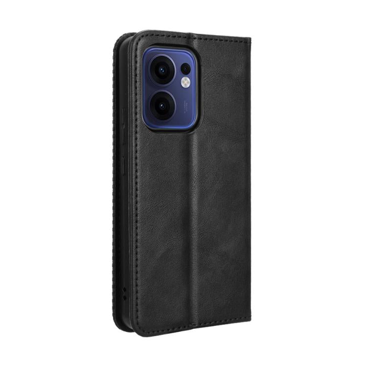 For OPPO Reno13 F 4G / 5G Magnetic Buckle Retro Texture Leather Phone Case
