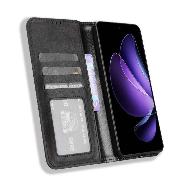 For OPPO Reno13 F 4G / 5G Magnetic Buckle Retro Texture Leather Phone Case