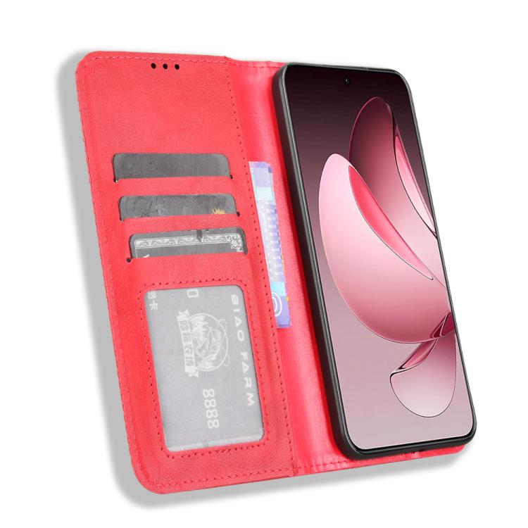 For OPPO Reno13 Pro 5G Global Magnetic Buckle Retro Texture Leather Phone Case